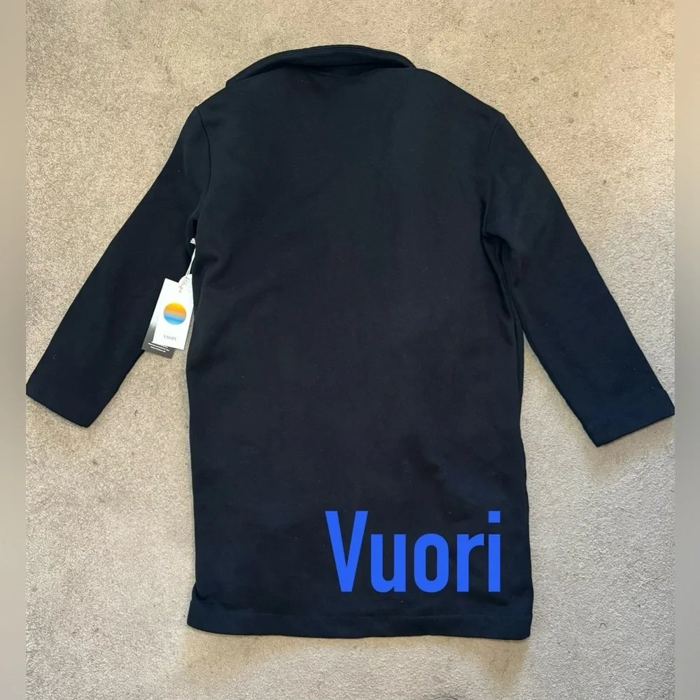 NWT Vuori Restore Coat Fleece Sweatshirt Trench Jacket * Black * Medium/Large - Picture 8 of 9